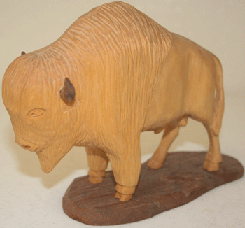 carved buffalo
